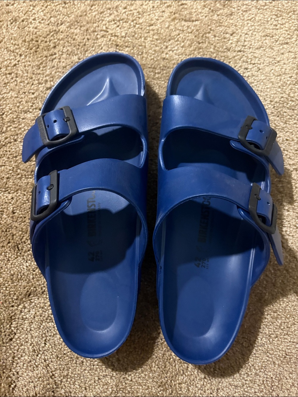 Birkenstock Blue EVA Two-Buckle Slide Sandals